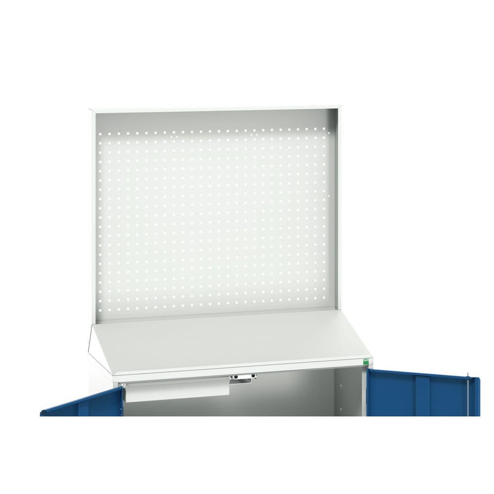Product image no. 1: bott verso Economy desk with perforated rear panel, with 2 shelves and 1 drawer, WxDxH: 1050 x 550 x 2000 mm