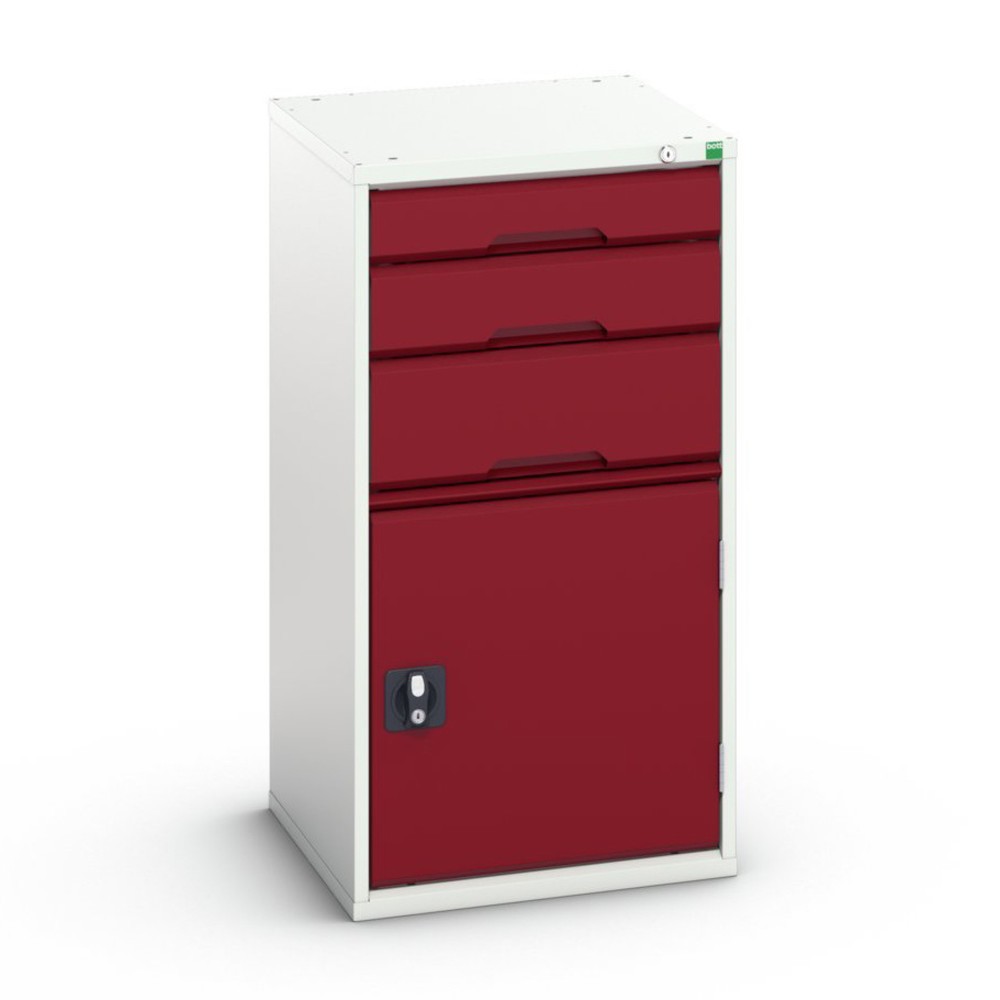 Produktabbildung: bott verso Schubladenschrank mit Flügeltür, mit 3 Schubladen und Fachboden, BxTxH: 525 x 550 x 1000 mm