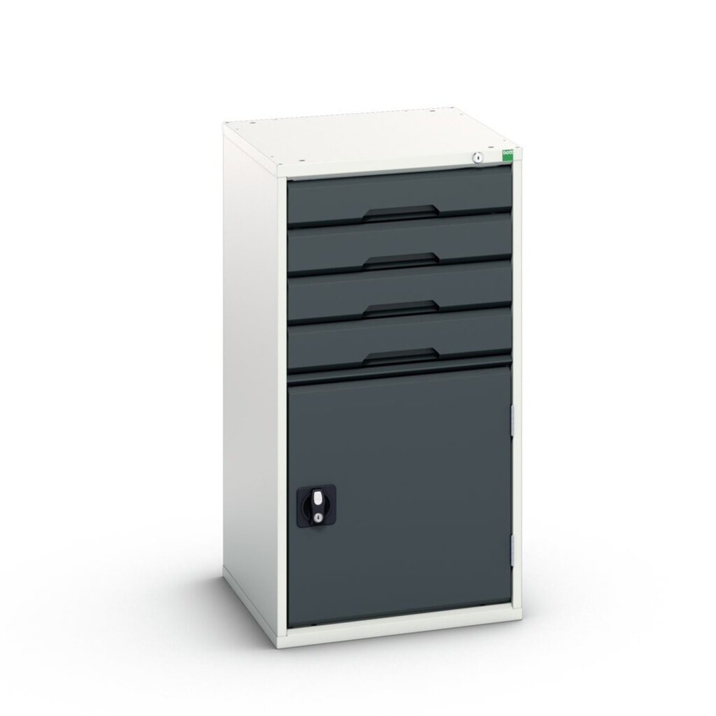 Produktabbildung Nr. 1: bott verso Schubladenschrank mit Flügeltür, mit 4 Schubladen und Fachboden, BxTxH: 525 x 550 x 1000 mm