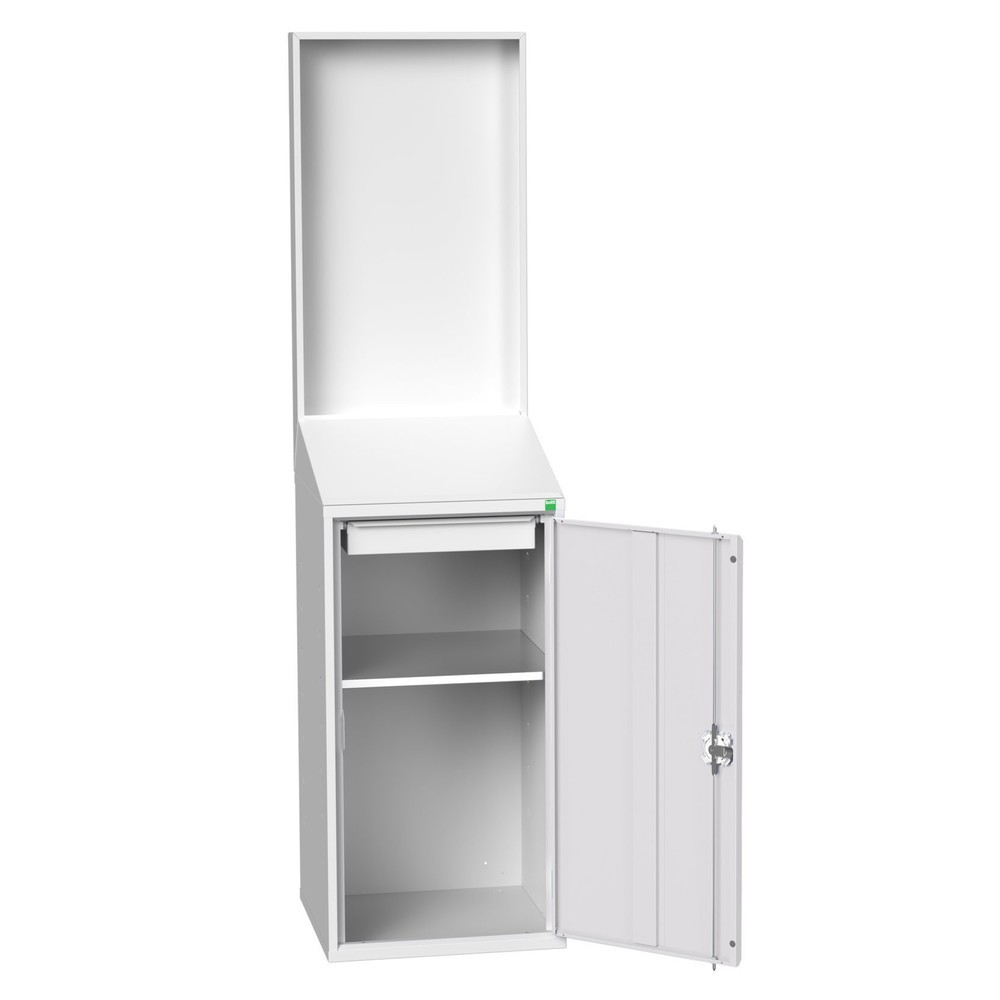 Immagine del prodotto: bott verso Scrittoio Economy con parete posteriore liscia, con 1 ripiano, 1 cassetto, LxPxA: 525 x 550 x 2000 mm