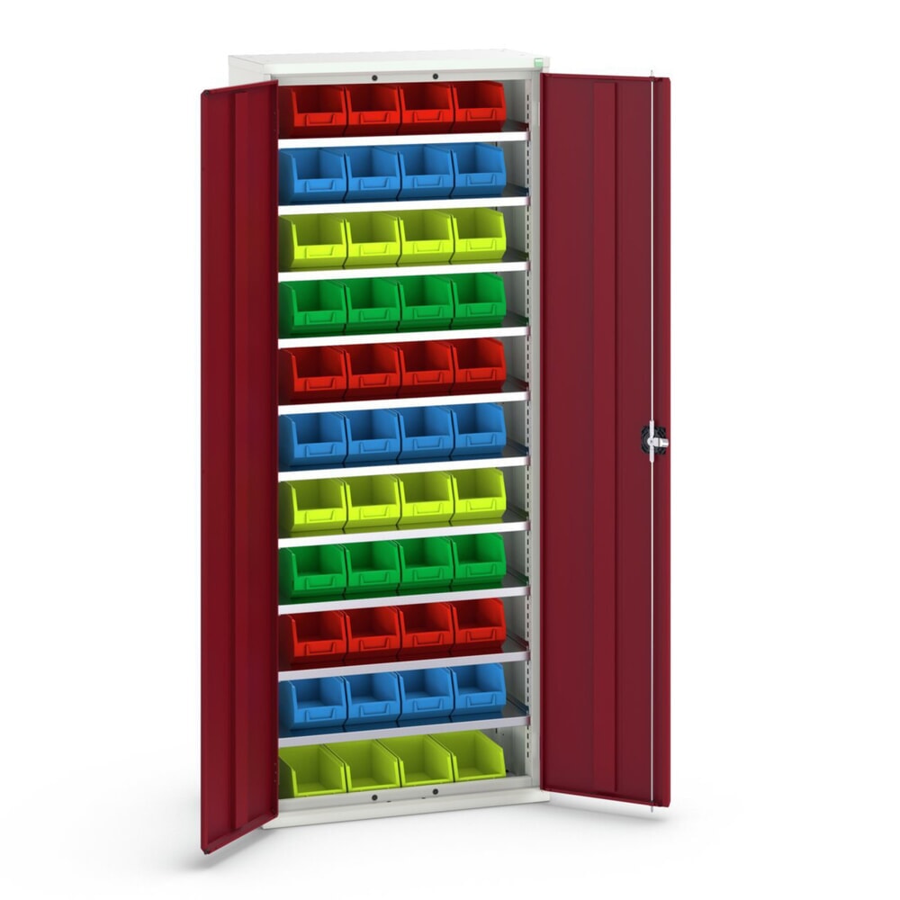 Product image no. 1: bott verso storage cabinet with 10 shelves and 44 storage bins, WxDxH: 800 x 350 x 2000 mm