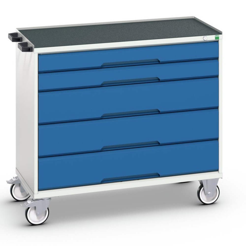 Produktabbildung Nr. 1: bott verso Werkstattwagen, mit 5 Schubladen und Abrollrand, BxTxH: 1050 x 550 x 965 mm