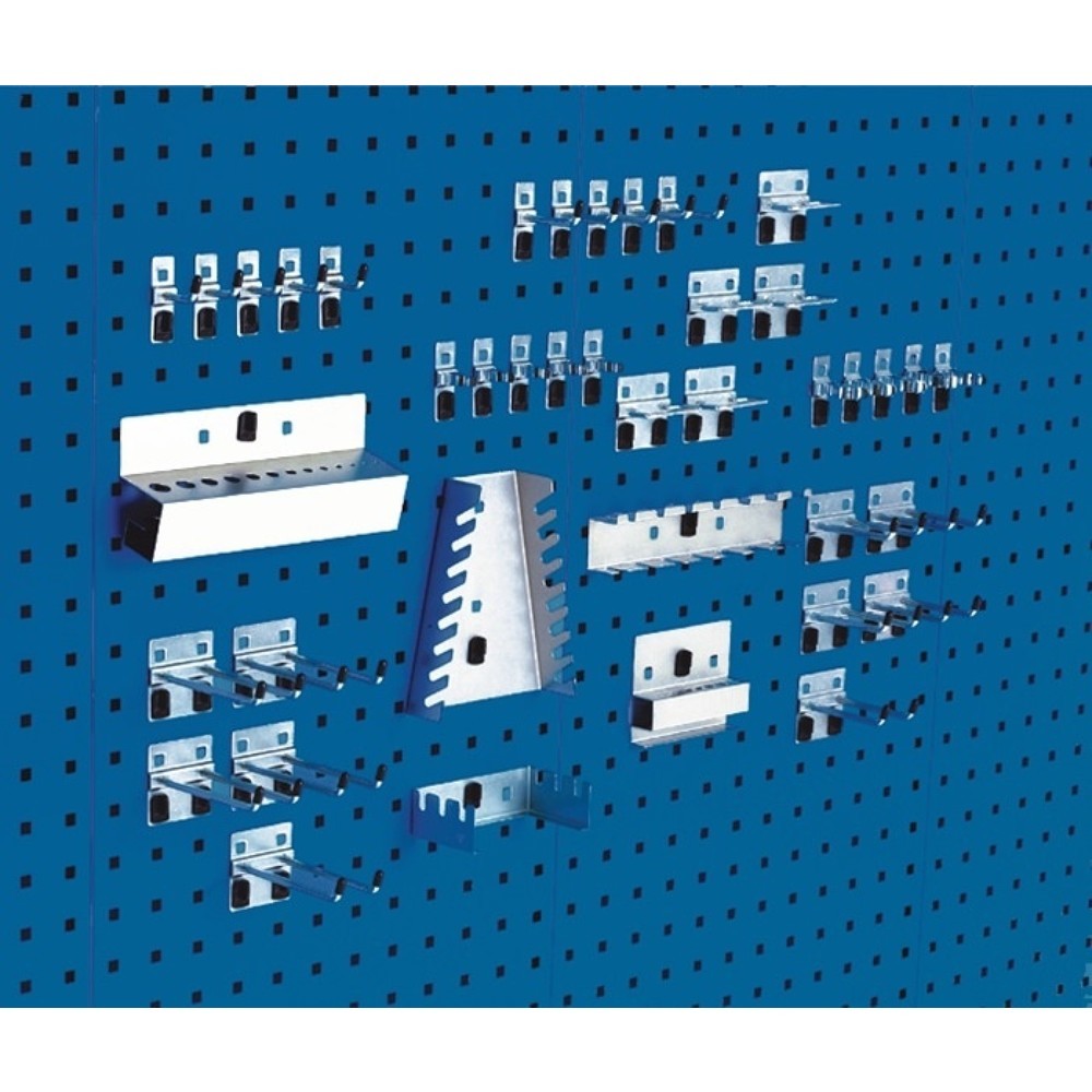 Produktabbildung: bott Werkzeughalter, 10 Haken/10 Doppelhaken/20 div. Halter, BxHmm, 40-tlg.