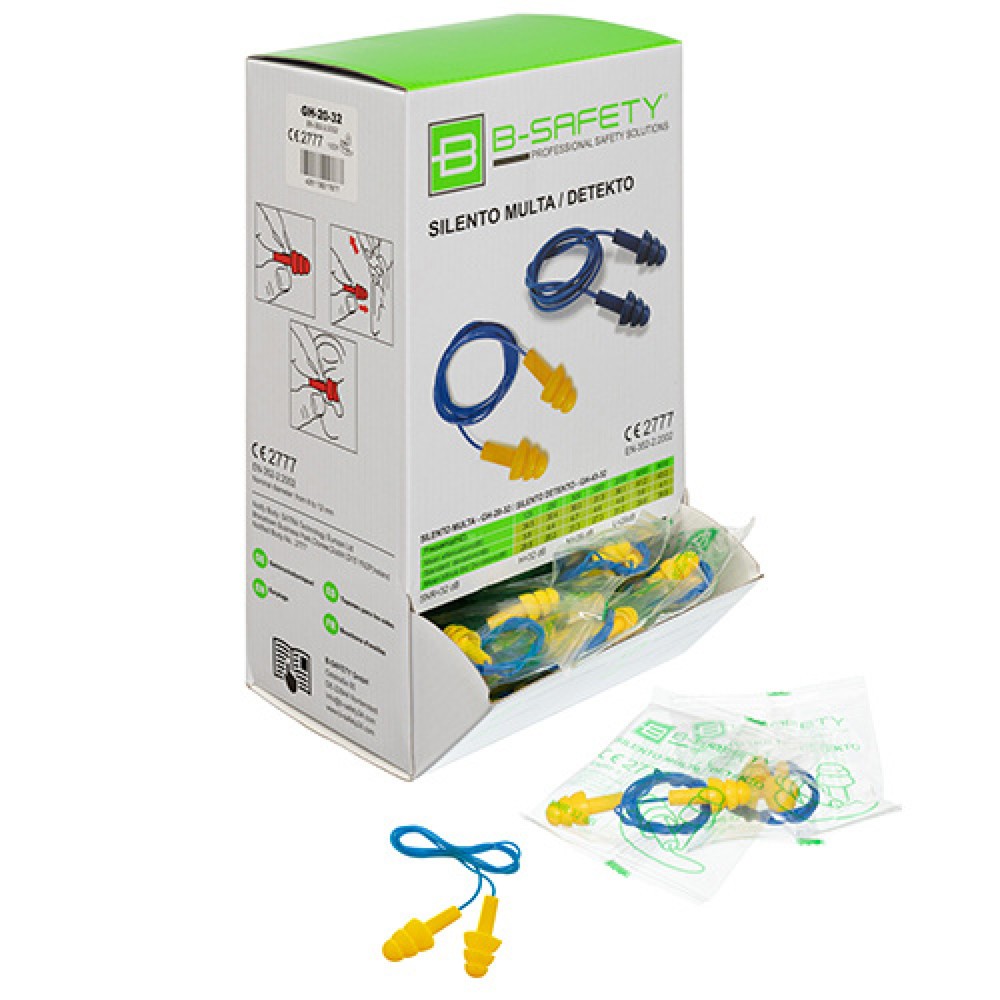 N° de l'image du produit 2 : Bouchons d’oreilles B-Safety SILENTO MULTA, réutilisables, 100 paires/UV