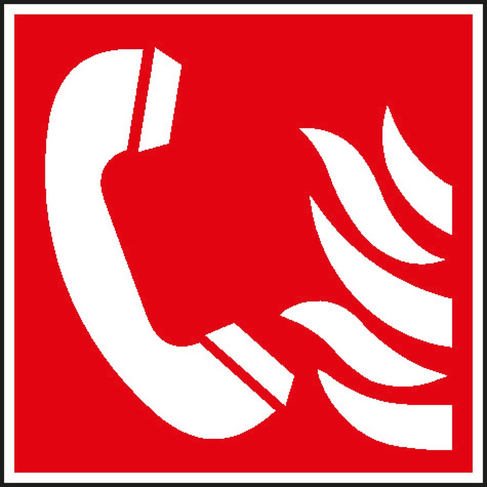 Product afbeelding: SafetyMarking® Brandmeldtelefoon met vlammen, h x b 150 x 150 mm, folie HI