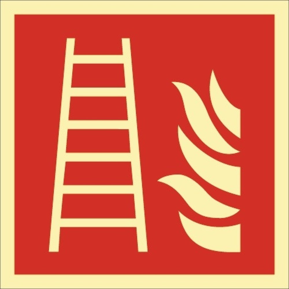 Produktabbildung: Brandschutzzeichen DIN EN ISO 7010, Leiter, L148xB148 mm, Folie