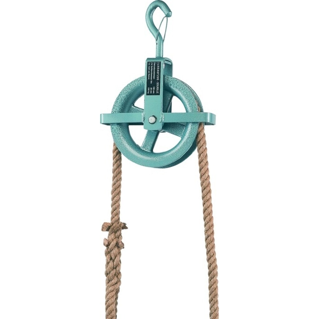 BRAUN Baurolle, mit Hakensicherung und Kreuzbügel, Seilraddurchmesser 190 mm Produktabbildung: BRAUN Baurolle, mit Hakensicherung und Kreuzbügel, Seilraddurchmesser 190 mm