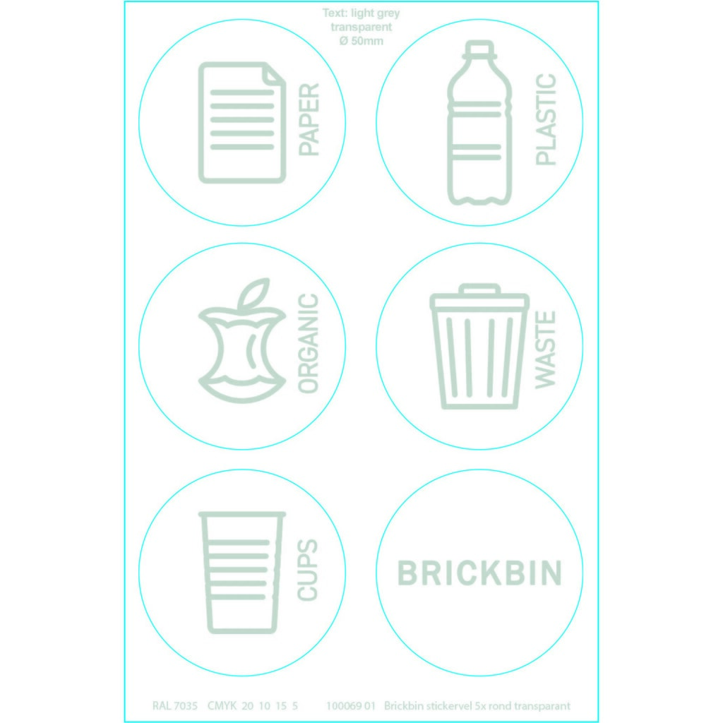 BRICKBIN Abfallbehälter für Plastik, aus recyceltem Kunststoff, 65 Liter, quadratisch, grau/orange Produktabbildung Nr. 10: BRICKBIN Abfallbehälter für Plastik, aus recyceltem Kunststoff, 65 Liter, quadratisch, grau/orange