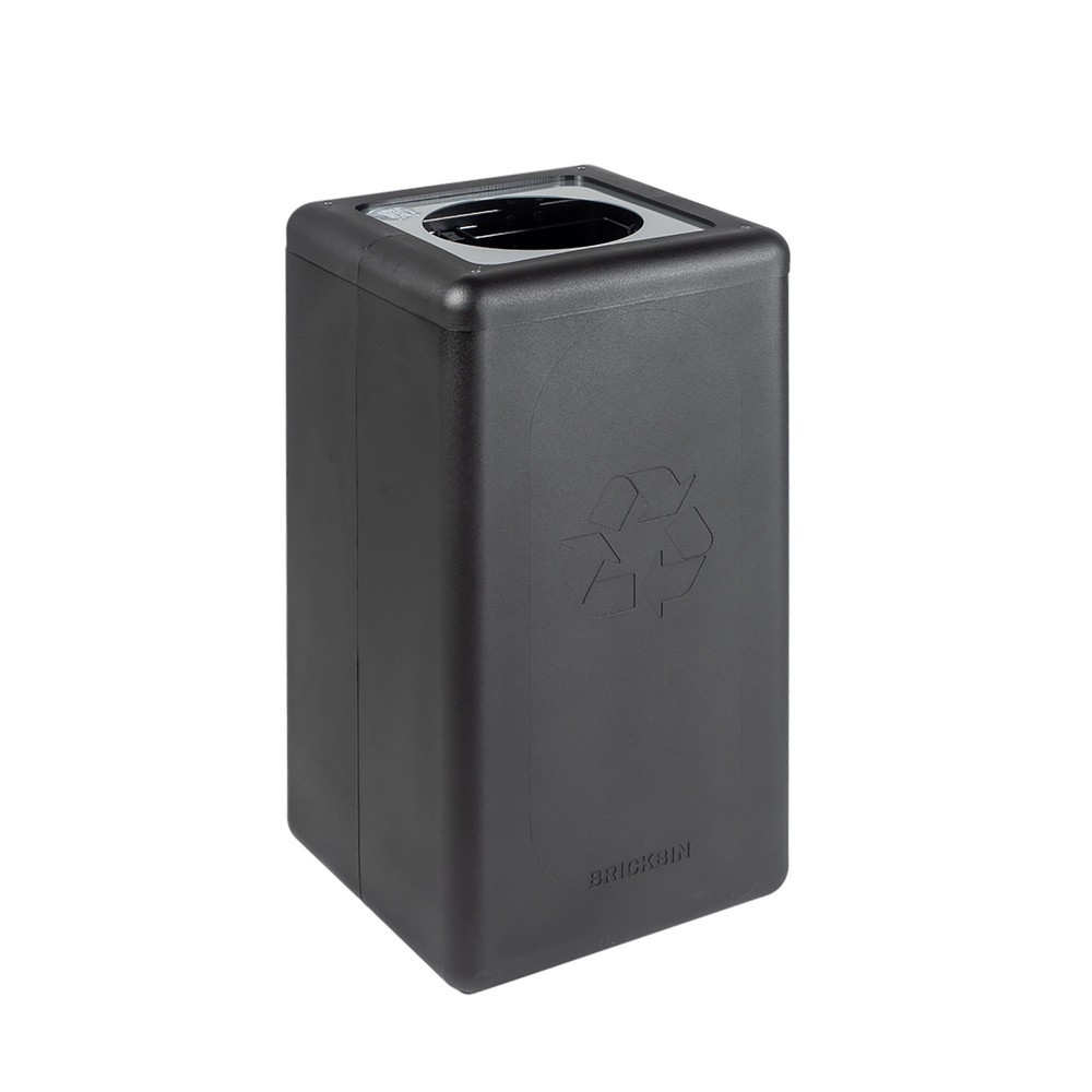 Produktabbildung: BRICKBIN Abfallbehälter für Restmüll, aus recyceltem Kunststoff, 65 Liter, quadratisch, schwarz/grau