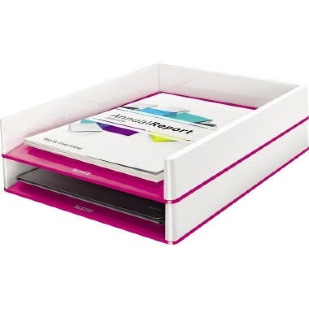 Produktabbildung: Leitz Briefkorb WOW 53611023 DIN A4 PS weiß/pink