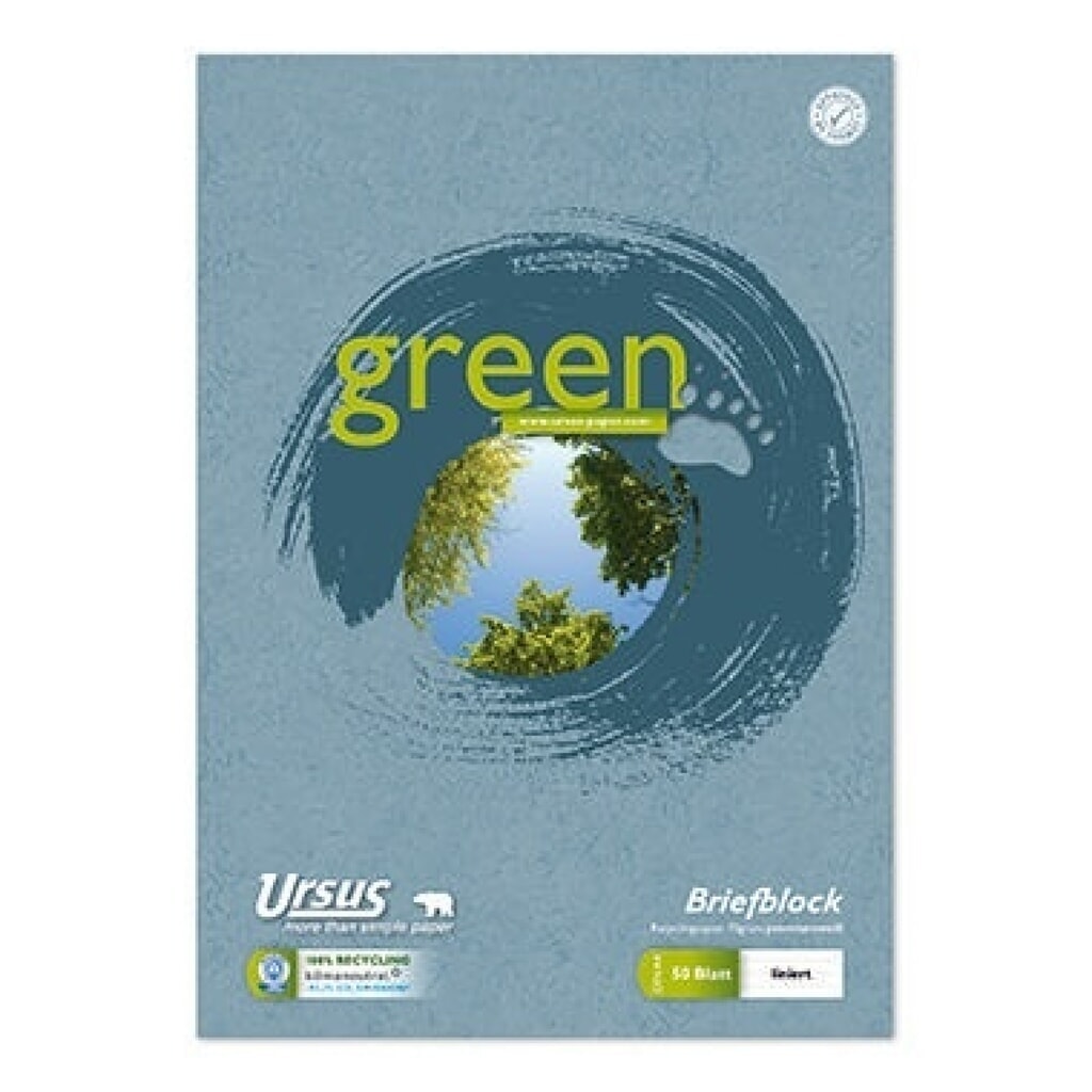 Produktabbildung: Ursus Briefblock Green 608585010 DIN A4 70g liniert weiß 50Blatt