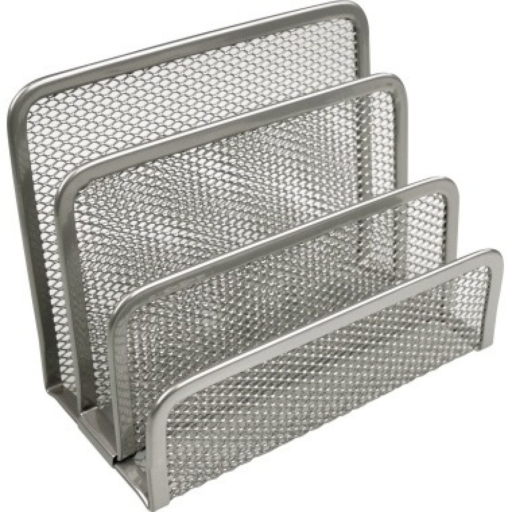 Produktabbildung: helit Briefständer Mesh H2518300 14x7x9,7cm 3Fächer Metall silber