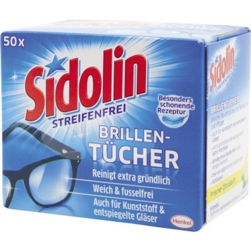 Produktabbildung: Sidolin Brillenputztuch 605611 blau 50 St./Pack.