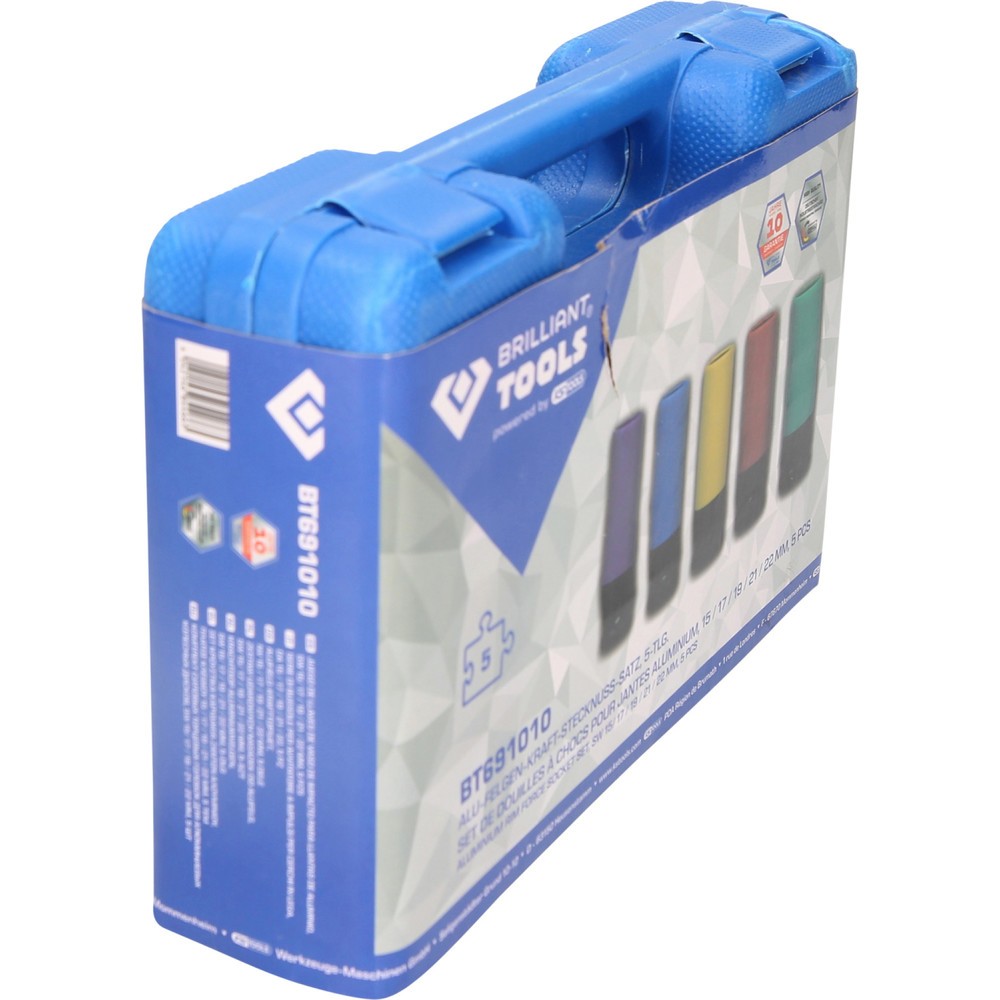 Produktabbildung Nr. 10: BRILLIANT TOOLS 1/2" Alu-Felgen-Kraft-Stecknuss-Satz, 5-tlg