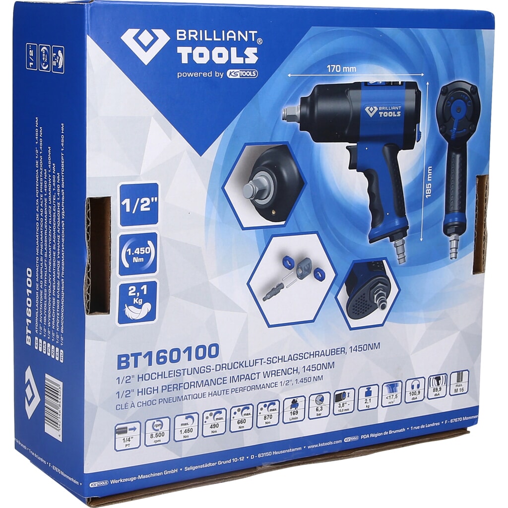 BRILLIANT TOOLS 1/2" Druckluft-Schlagschrauber, 1450 Nm Produktabbildung Nr. 16: BRILLIANT TOOLS 1/2" Druckluft-Schlagschrauber, 1450 Nm