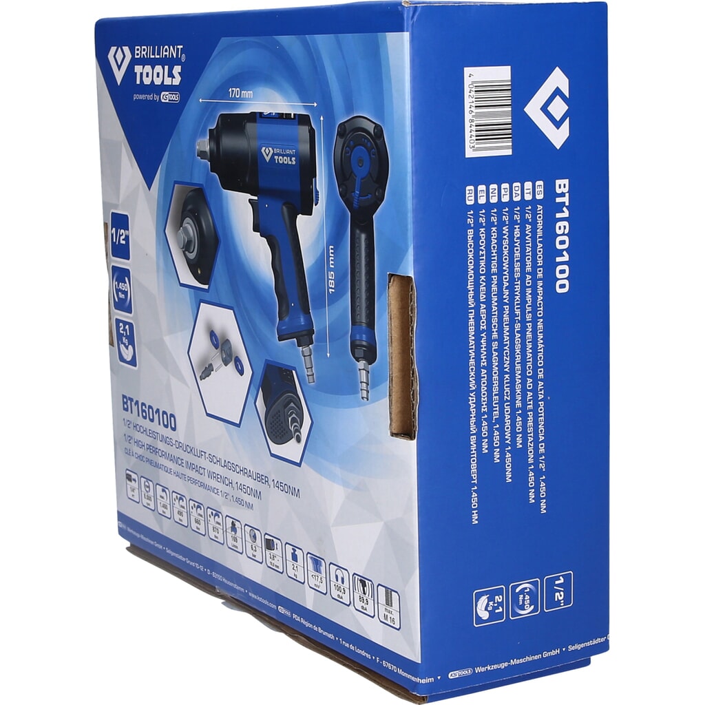 BRILLIANT TOOLS 1/2" Druckluft-Schlagschrauber, 1450 Nm Produktabbildung Nr. 15: BRILLIANT TOOLS 1/2" Druckluft-Schlagschrauber, 1450 Nm