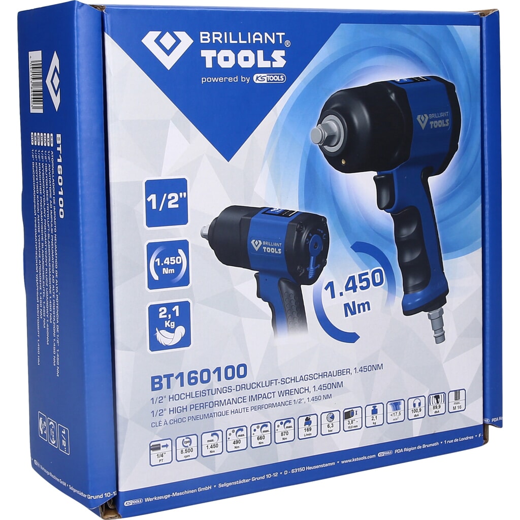 BRILLIANT TOOLS 1/2" Druckluft-Schlagschrauber, 1450 Nm Produktabbildung Nr. 14: BRILLIANT TOOLS 1/2" Druckluft-Schlagschrauber, 1450 Nm
