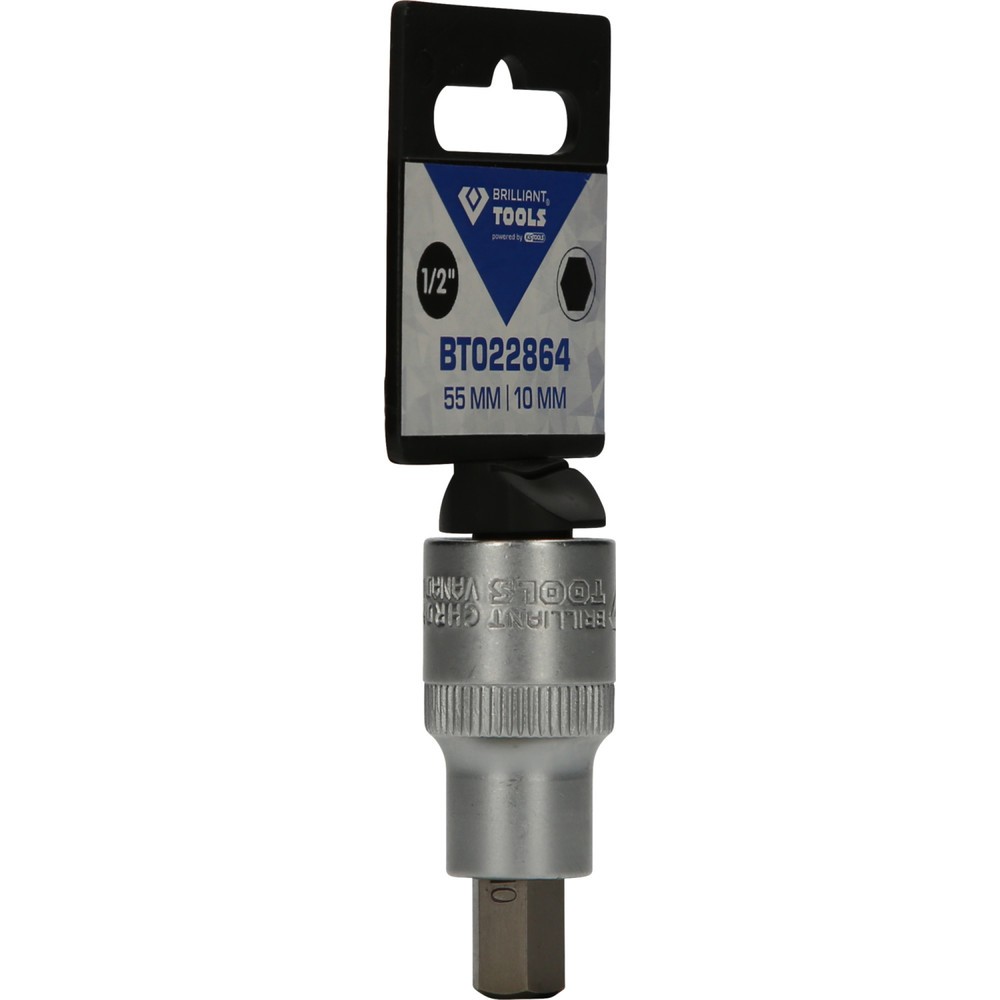Produktabbildung Nr. 8: BRILLIANT TOOLS 1/2" Innensechskant Bit-Stecknuss, 55 mm lang, 10 mm