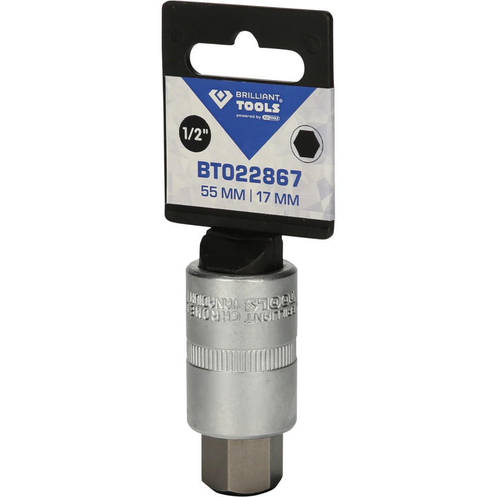 Produktabbildung Nr. 5: BRILLIANT TOOLS 1/2" Innensechskant Bit-Stecknuss, 55 mm lang, 17 mm