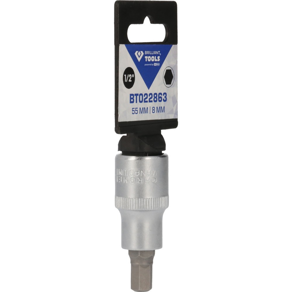 Produktabbildung Nr. 8: BRILLIANT TOOLS 1/2" Innensechskant Bit-Stecknuss, 55 mm lang, 8 mm