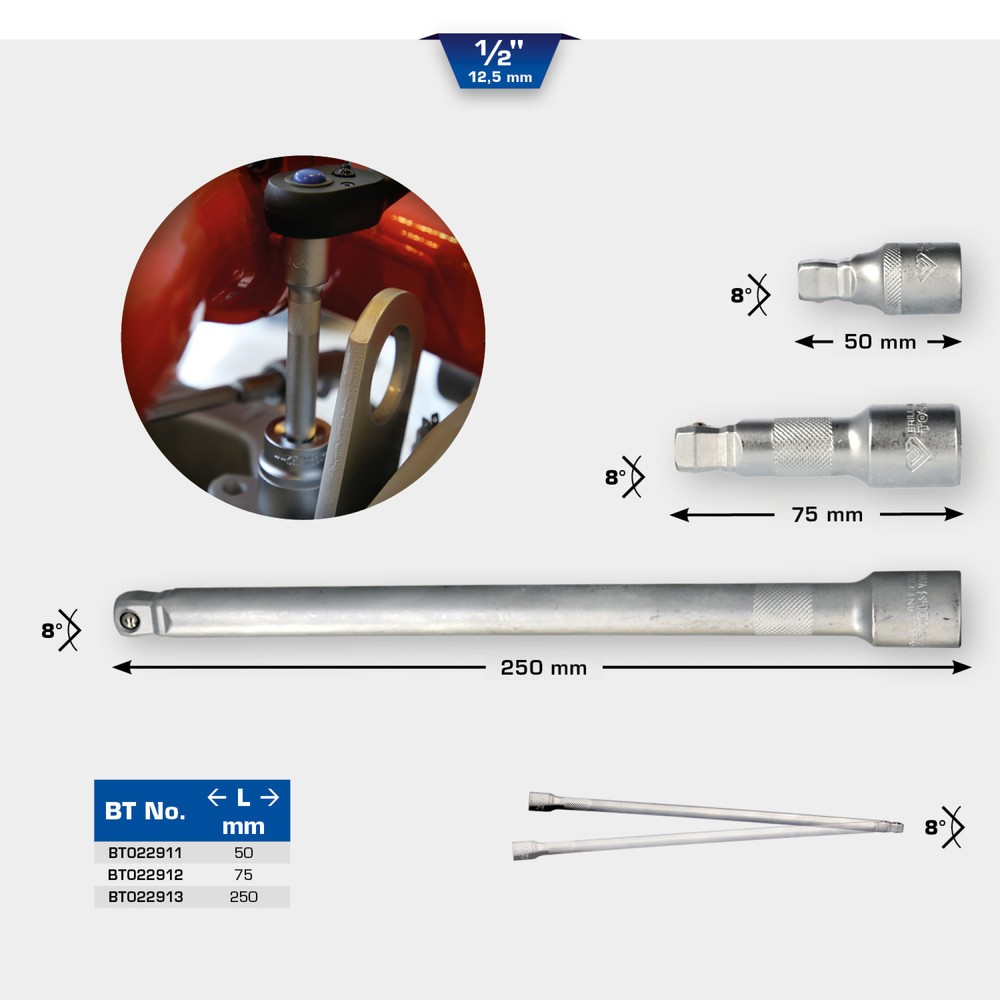 Produktabbildung Nr. 12: BRILLIANT TOOLS 1/2" Schwenkbare Verlängerung, 75 mm