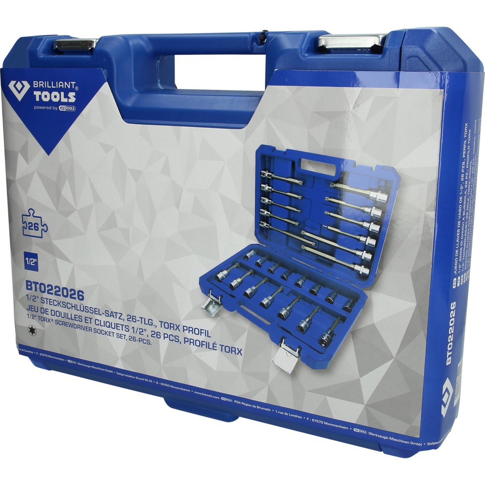 Produktabbildung Nr. 6: BRILLIANT TOOLS 1/2" Steckschlüssel-Satz, 26-tlg, Vielzahn-Profil, XZN