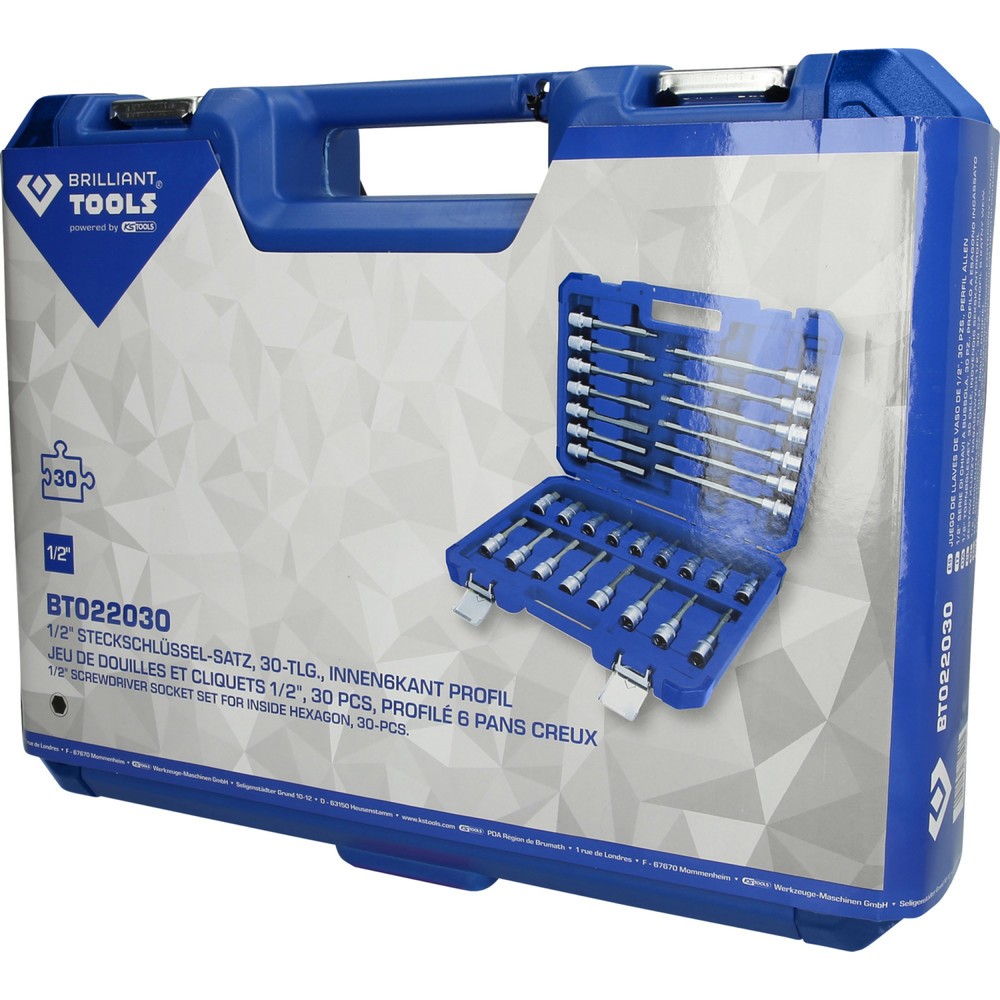 Produktabbildung Nr. 6: BRILLIANT TOOLS 1/2" Steckschlüssel-Satz, 30-tlg, Innensechskant-Profil