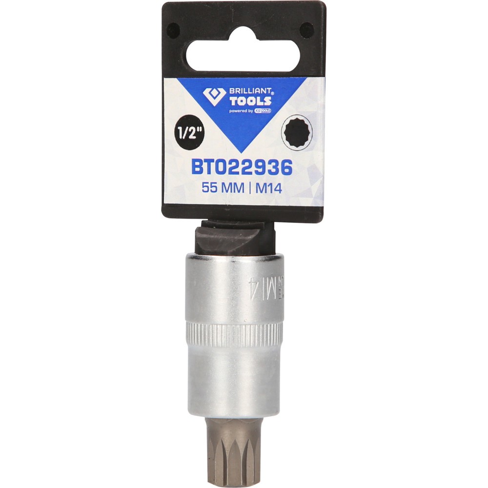 Produktabbildung Nr. 5: BRILLIANT TOOLS 1/2" Vielzahn-Bit-Stecknuss, 55 mm lang, M14
