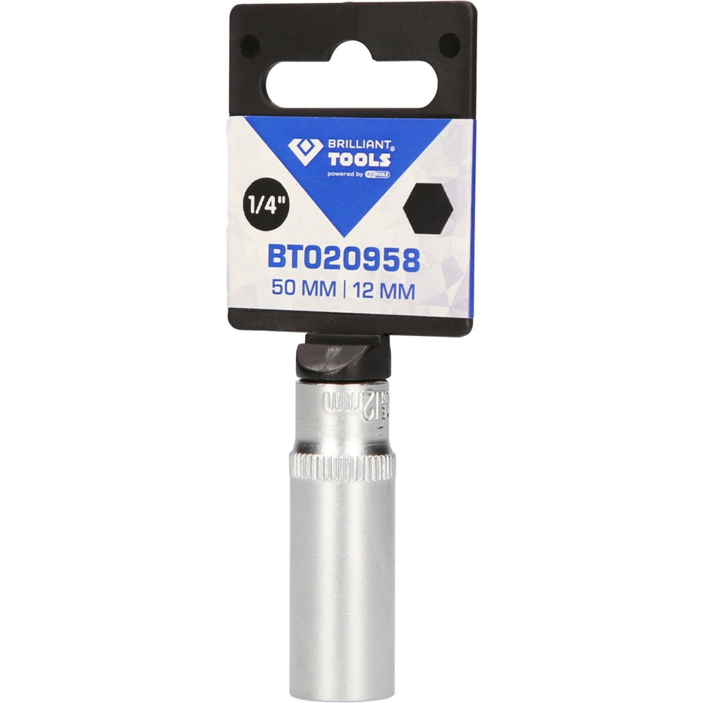 Produktabbildung Nr. 5: BRILLIANT TOOLS 1/4" Sechskant-Stecknuss, lange Ausführung, 12 mm