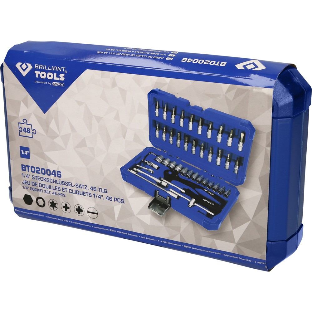 Produktabbildung Nr. 6: BRILLIANT TOOLS 1/4" Steckschlüssel-Satz, 46-tlg