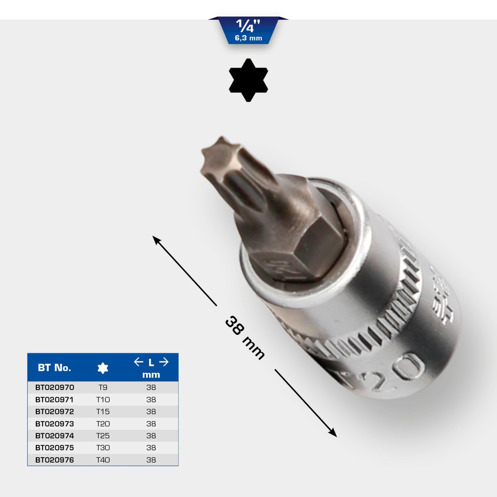 Produktabbildung Nr. 11: BRILLIANT TOOLS 1/4" Torx-Bit-Stecknuss, T15
