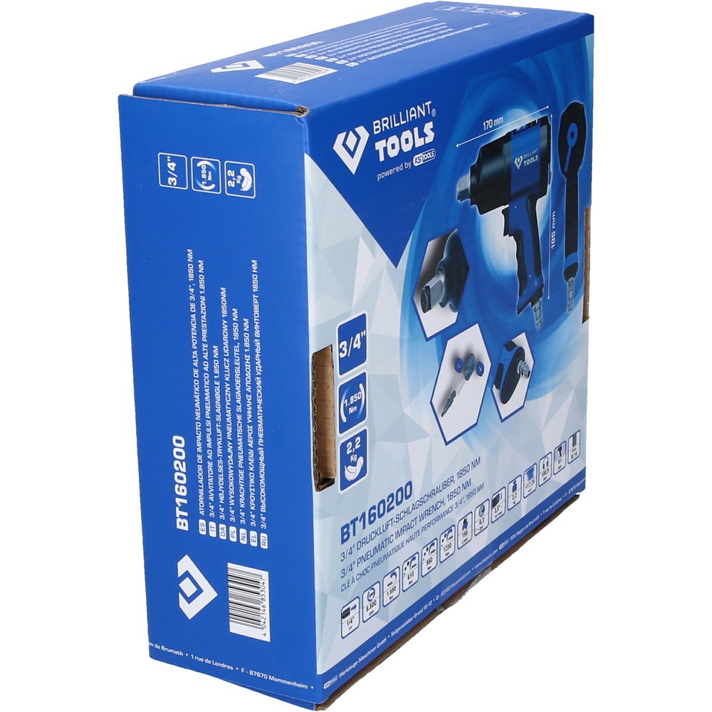 Produktabbildung Nr. 9: BRILLIANT TOOLS 3/4" Druckluft-Schlagschrauber, 1800 Nm
