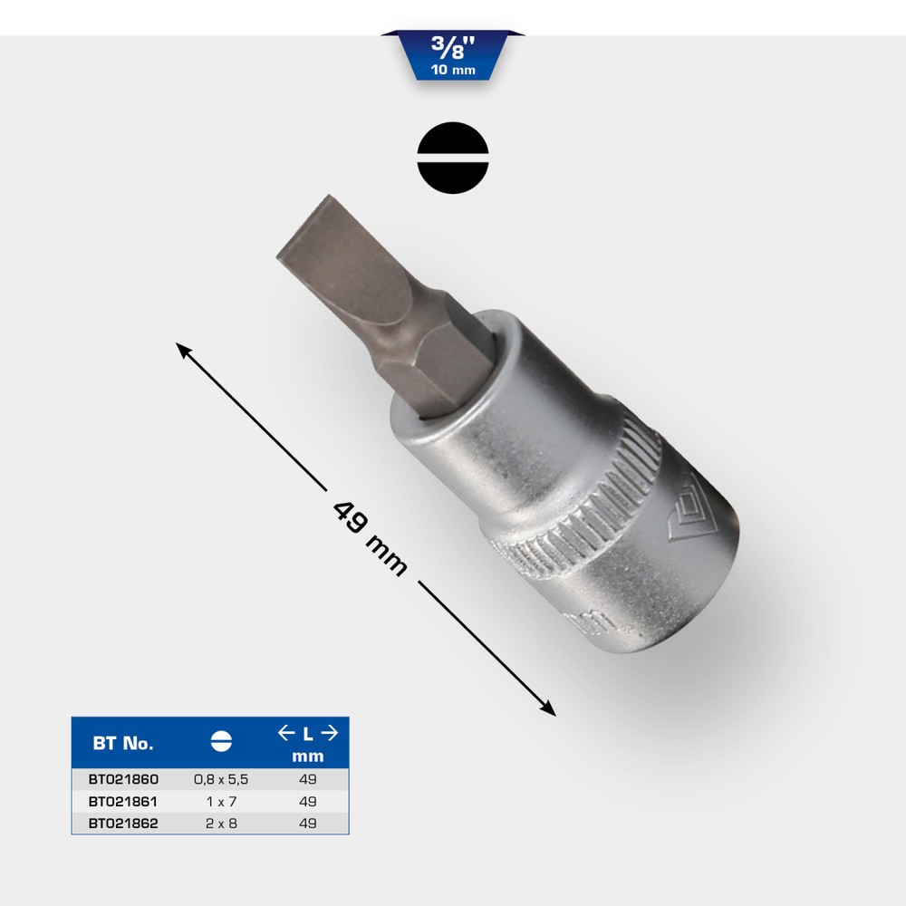 Produktabbildung Nr. 11: BRILLIANT TOOLS 3/8" Schlitz Bit-Stecknuss, 2 x 8 mm