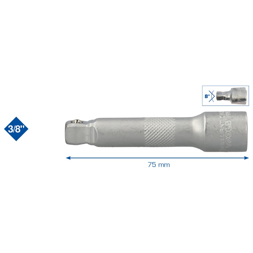 Produktabbildung Nr. 3: BRILLIANT TOOLS 3/8" Schwenkbare Verlängerung, 75 mm