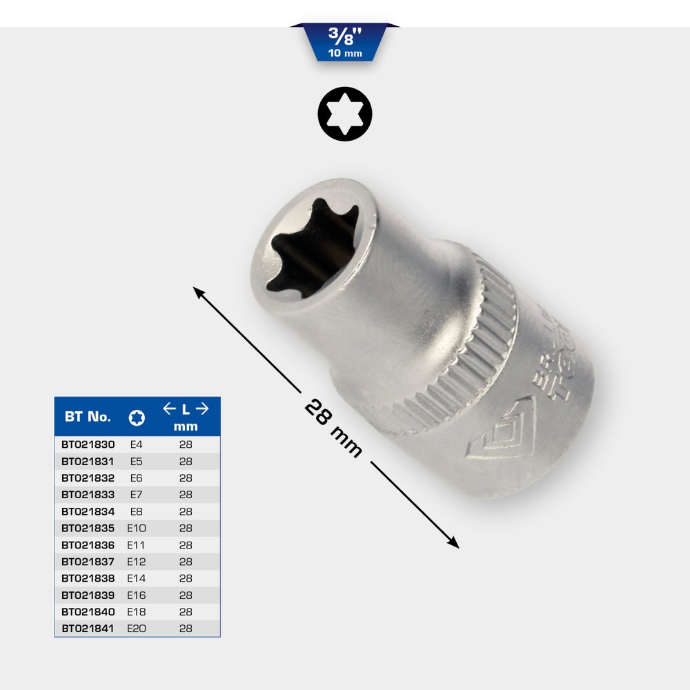Produktabbildung Nr. 11: BRILLIANT TOOLS 3/8" Torx-E-Stecknuss, E8