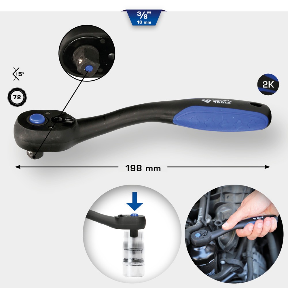 Produktabbildung Nr. 13: BRILLIANT TOOLS 3/8" Umschaltknarre
