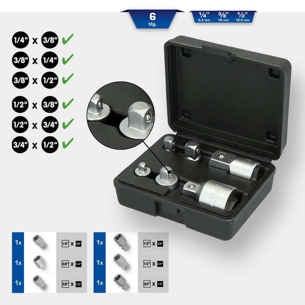 Produktabbildung Nr. 10: BRILLIANT TOOLS Adapter-Satz, 6-tlg