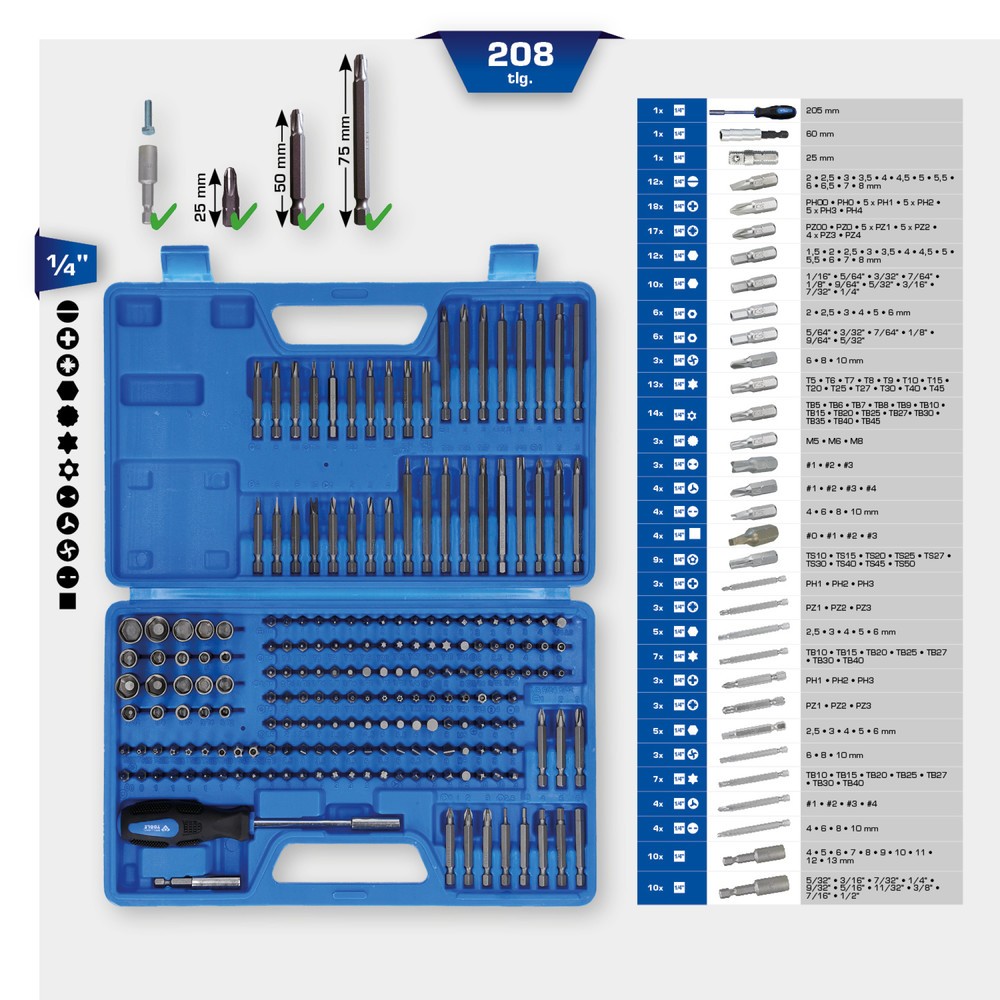 Produktabbildung Nr. 8: BRILLIANT TOOLS Bit-Satz, 208-tlg