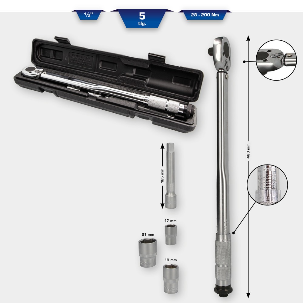 Produktabbildung Nr. 22: BRILLIANT TOOLS Drehmomentschlüssel-Satz, 5-tlg