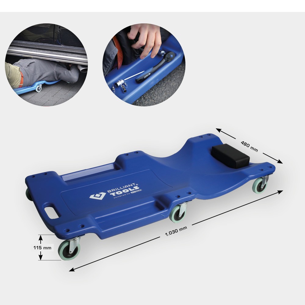 Produktabbildung Nr. 5: BRILLIANT TOOLS Fahrbare Liege, L1030 x B480 x H115 mm