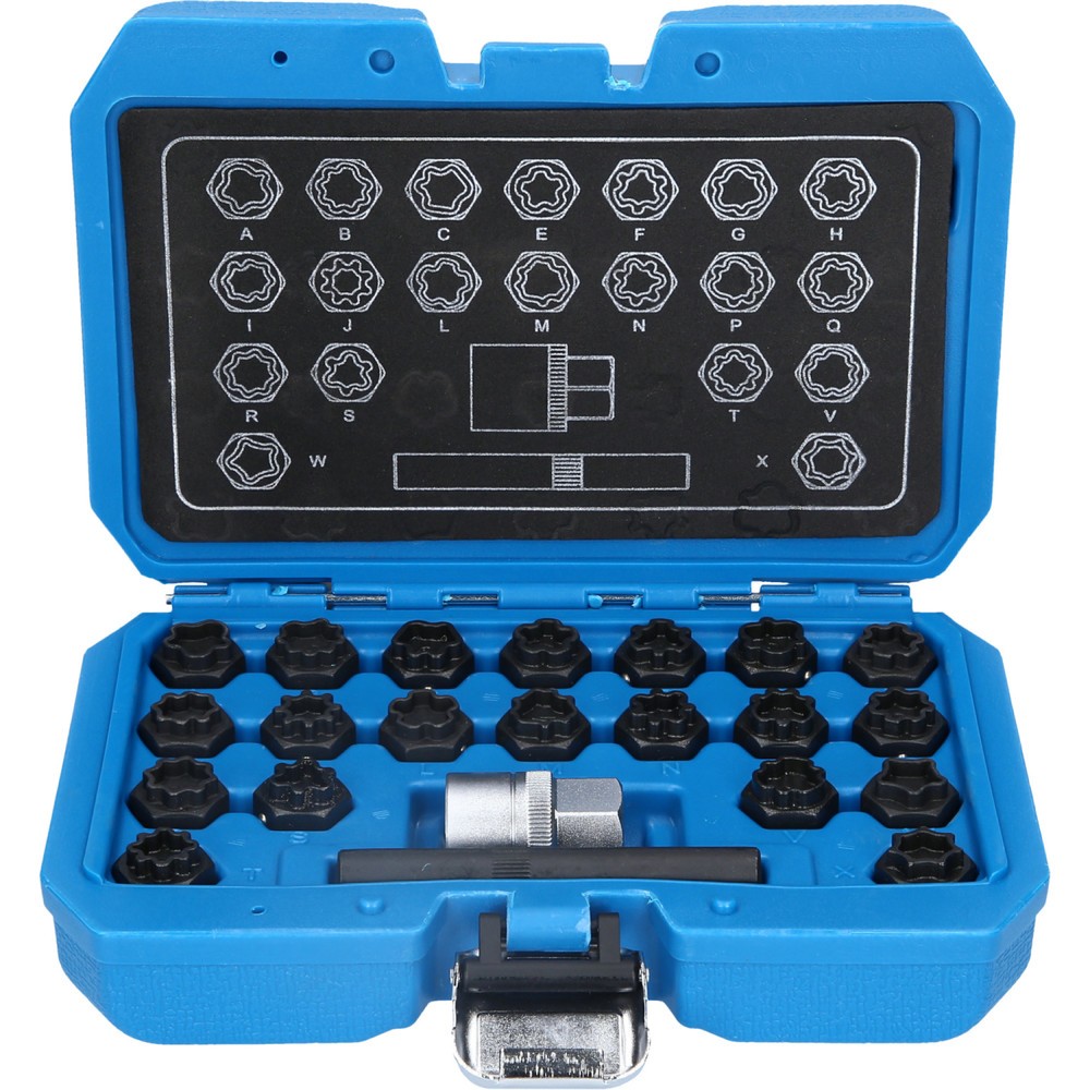 Produktabbildung Nr. 1: BRILLIANT TOOLS Felgenschloss-Sortiment für Audi, 22-tlg
