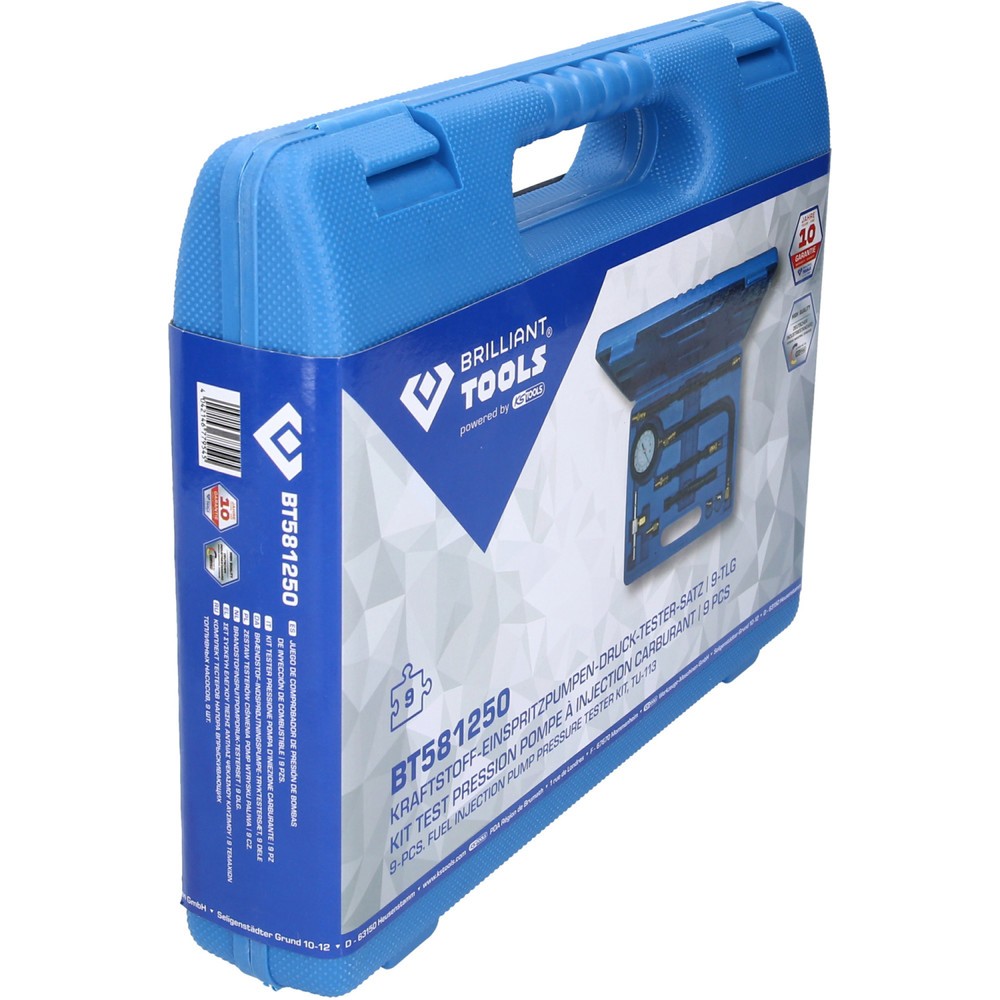 Produktabbildung Nr. 6: BRILLIANT TOOLS Kraftstoff-Einspritzpumpen-Druck-Tester-Satz, 9-tlg