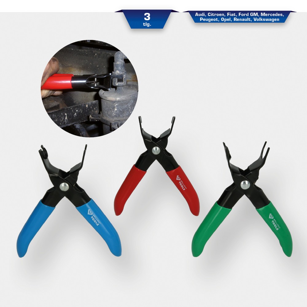 Produktabbildung Nr. 11: BRILLIANT TOOLS Kraftstoffleitung-Entriegelungszangen-Satz, 3-tlg