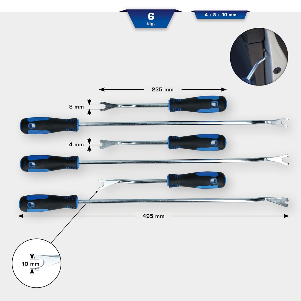 Produktabbildung Nr. 12: BRILLIANT TOOLS Lösewerkzeug-Satz für Verkleidungsclips, 6-tlg