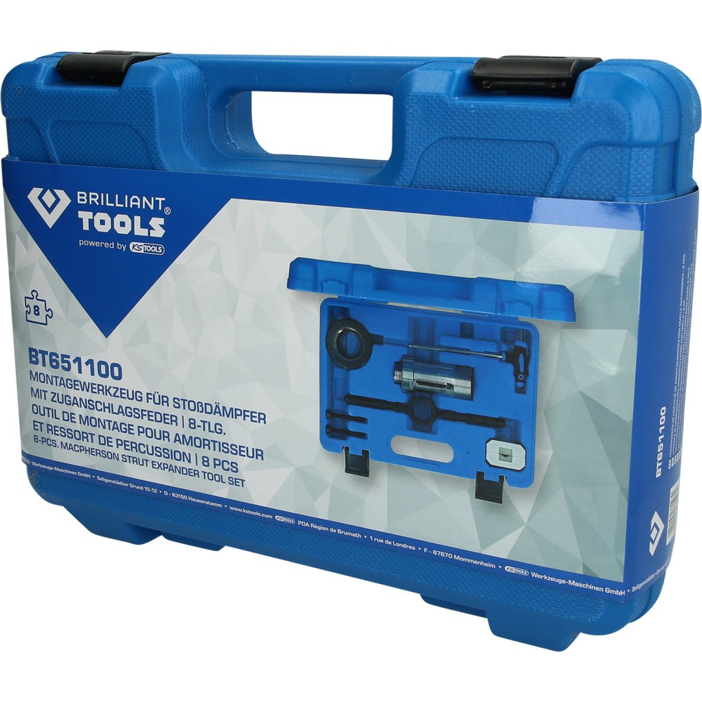 Produktabbildung Nr. 5: BRILLIANT TOOLS Montagewerkzeug für Stoßdämpfer mit Zuganschlagsfeder, 8-tlg