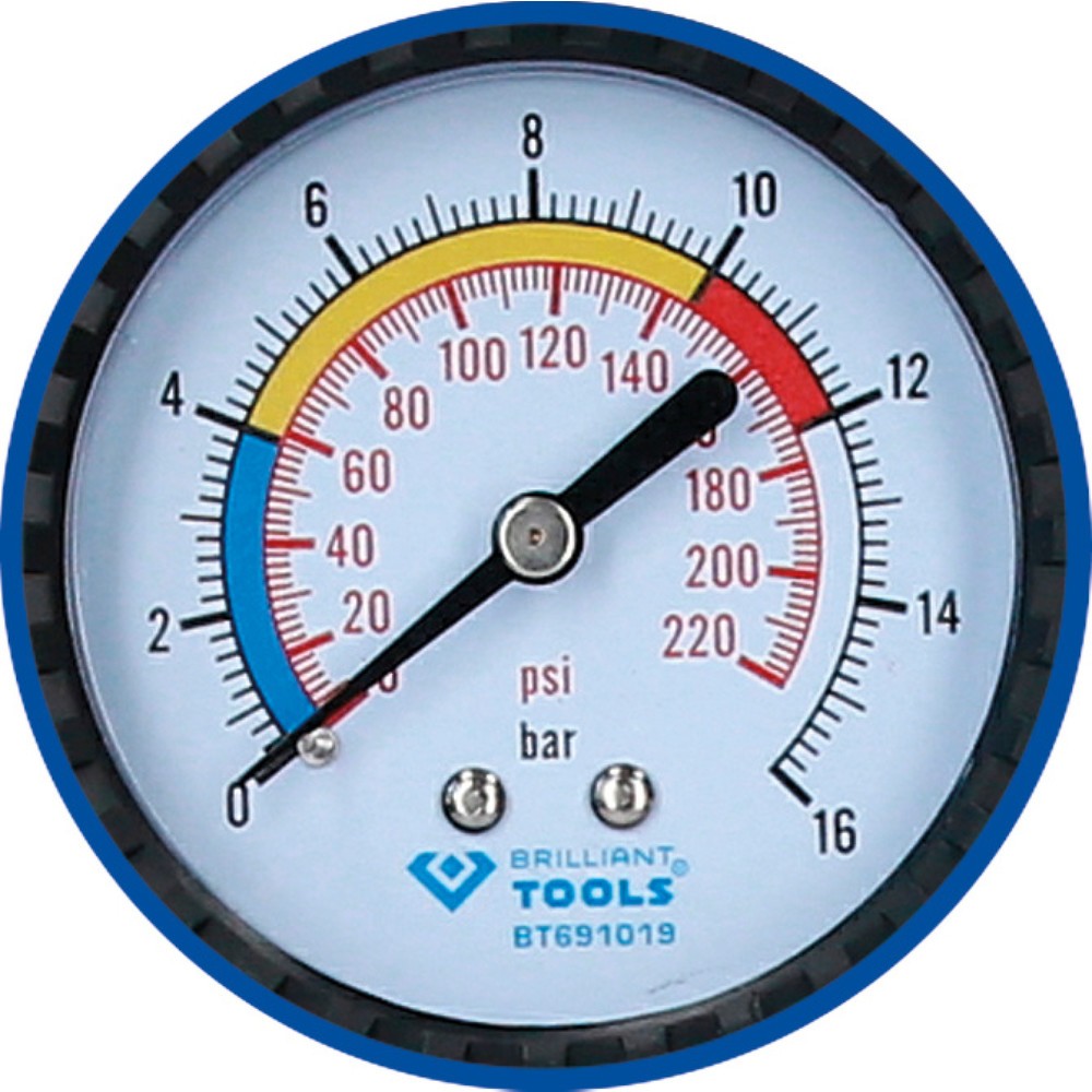 Produktabbildung Nr. 16: BRILLIANT TOOLS Reifenfüllmesser, 0-16 bar