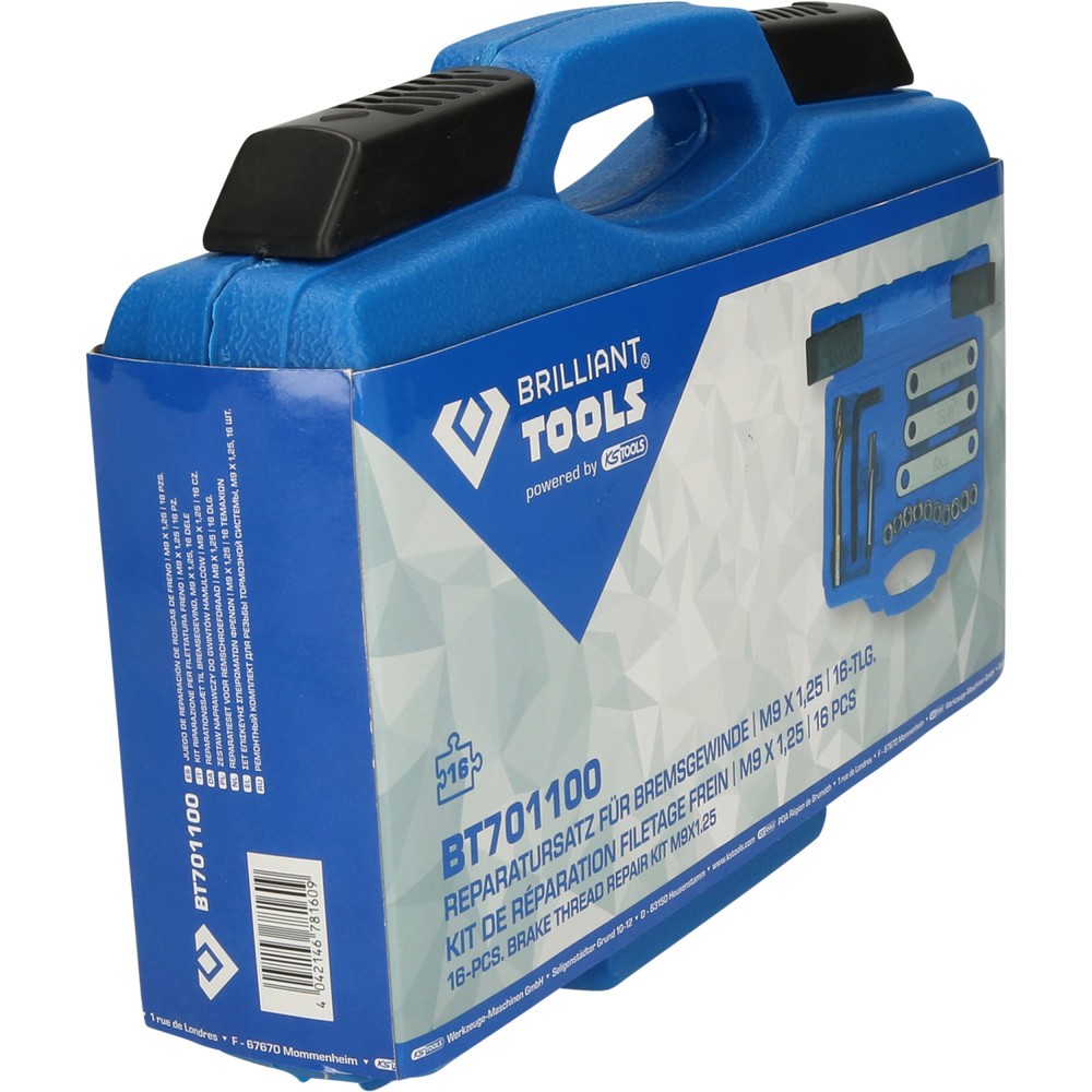 Produktabbildung Nr. 6: BRILLIANT TOOLS Reparatursatz für Bremsgewinde, M9 x 1,25, 16-tlg