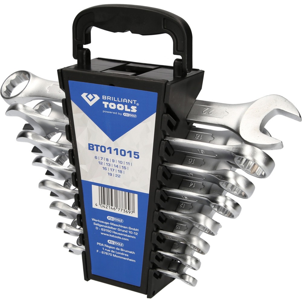 Produktabbildung Nr. 1: BRILLIANT TOOLS Ring-Maulschlüssel-Satz, 15-tlg
