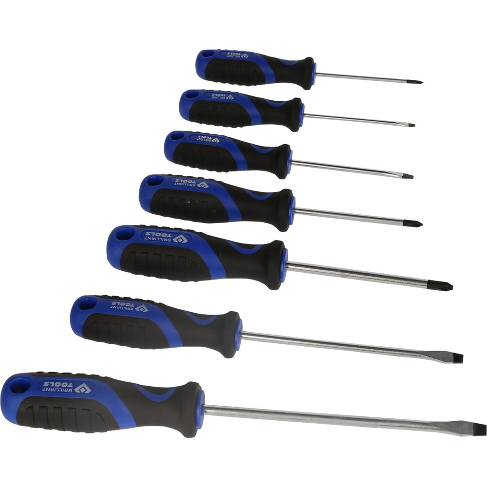 Produktabbildung Nr. 7: BRILLIANT TOOLS Schraubendreher-Satz, 7-tlg, Schlitz, PH