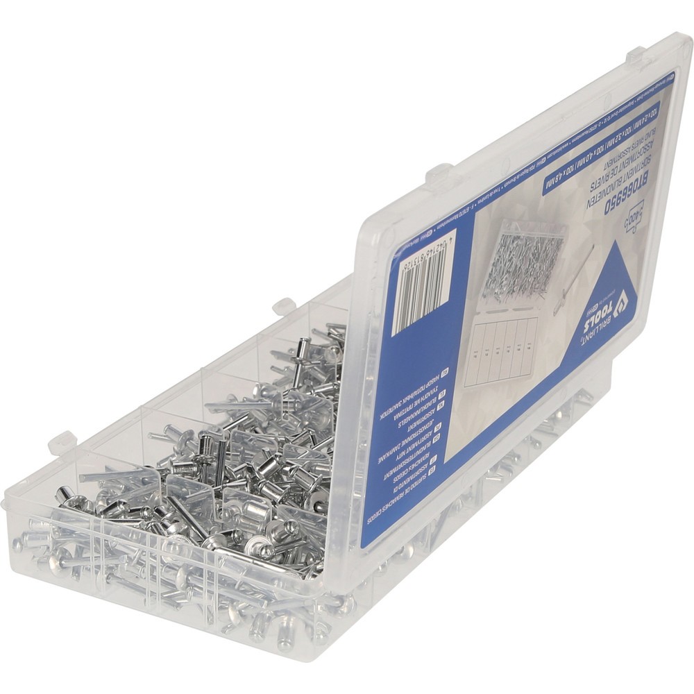 Produktabbildung Nr. 2: BRILLIANT TOOLS Sortiment Blindnieten, 400-tlg, 2, 4 - 3, 2 - 4 - 4, 8 mm